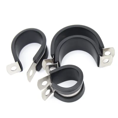 SS U Shape Rubber Clamp for Pipe Clamp with Rubber