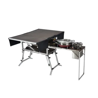 Outdoor Kitchen Set Portable Mobile Camp Kitchen Stove Camping Field Cookers Complete Set of Camping Kitchen Box