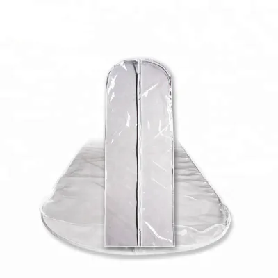 Wholesale Transparent Wedding Dress Garment Bag Clear Plastic Cloth Garment Cover Bags for Wedding Dresses