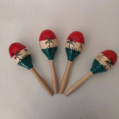 A Pair Wooden Orff Musical Instrument Coconut Tree Maracas Children's Early Education Toys Maracas Accompaniment Maracas Rattles