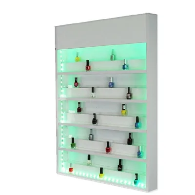 Wholesale Factory Foshan Salon Furniture Wall Display Shelves for Nail Salon