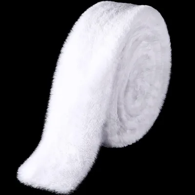 Christmas Tree Skirt Fur Fringe Tape Home Decor Fluffy Trim Garment Accessory Doll Ornament Faux Rabbit Fur Ribbon Sewing Craft