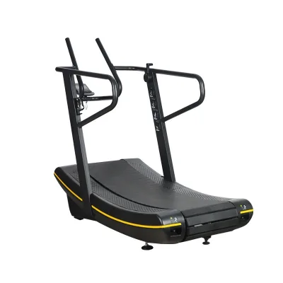 Commercial Gym Unpowered Treadmill for Personal Training Silent LCD LED Display Curved Treadmill Gym