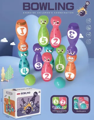 Kids Digital Face Bowling Stacking Toy Interactive Educational Game Indoor Sport Toy