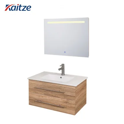 Bathroom Wooden Classic Oak Vanity Washbasin Bathroom Furniture Mirror Cabinet