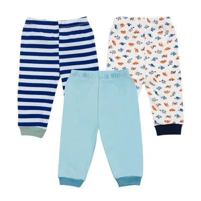 Newborn Baby Cotton Pants Three Piece Set Europe and American Baby Bottom Pants for External Wearing of Long Pant Fabric Soft