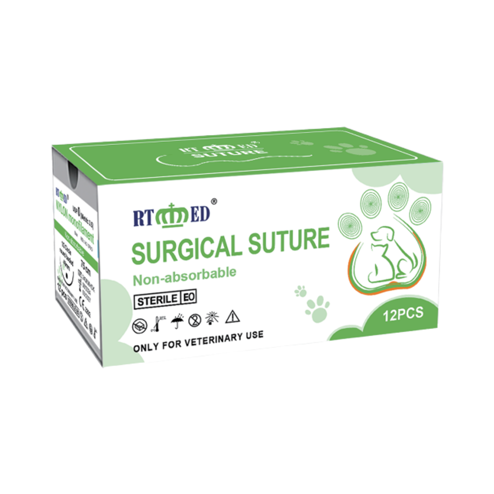 RTMED High Quality Medical Veterinary Nylon/PGA//PGLA/PDO Surgical Sutures Hot Sale Medical Thread with Needle