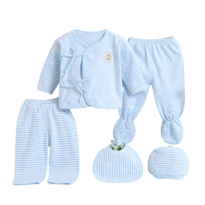 Newborn Baby Clothes Gift Set 5 Pieces Clothing Sets Long Sleeve Full Summer Sunny Knitted 100% Cotton Unisex for Newborn Baby