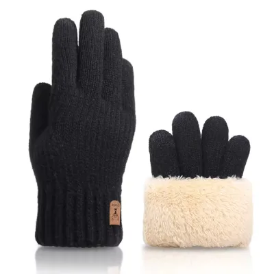 Premium Jacquard Thermal Winter Gloves for Women Touchscreen Tips Waterproof & Windproof Cold Weather Protection
