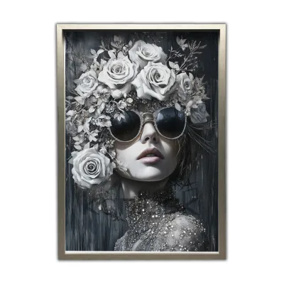 Floral Enigma -A Surreal Portrait Art Print on Canvas Painting Art Hot Selling