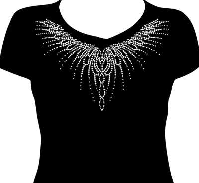 Luxury Free Sample Rhinestone Heat Transfers Ready to Press Big Necklace Template Heat Transfer logo Custom