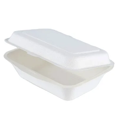 Disposable Biodegradable Sugarcane Bagasse Pulp Food Container Take Away Lunch Box Sugar Cane Food Container