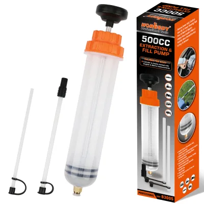 500CC Oil Extractor Car Fluid Extraction Filling Syringe Bottle Transfer Liquid Pump Oil Water Diesel Automotive Dispenser Tool