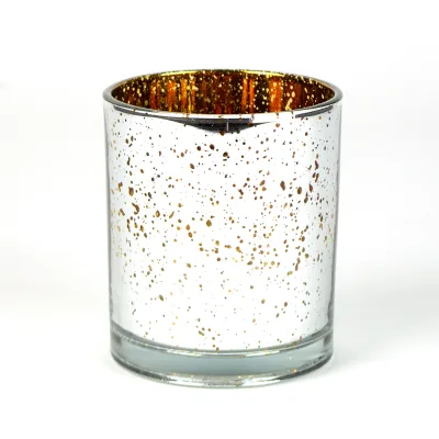2024 New Product 280 ml Electroplated Silver Luxury Cylinder Glass Tumbler for Home Decoration Candlelight Romantic Handmade