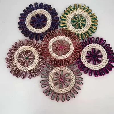 Woven Straw Coasters Round Plate Insulated Bowl Mats Table Mats Restaurant Household Corn Husk Wheat Straw Decorative Mats