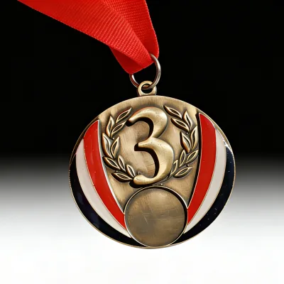 High-quality Metal Ribbon Medal, Customized logo Metal Medal , Round Shape Antique Brass Color Medals, Sport Competition Medals