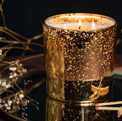 Electroplate Engrave Unique Design Best Selling Aroma Glass Jar Candles