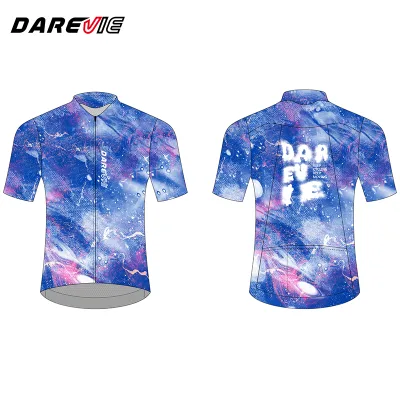 Darevie Factory Custom Branded Logo Print Plus Size Cycling Jersey Seamless Short Sleeve Breathable Bike Clothing Men