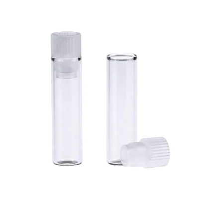 1mL clear Glass Shell Vial 8*40mm with clear Polyethylene Snap Plug