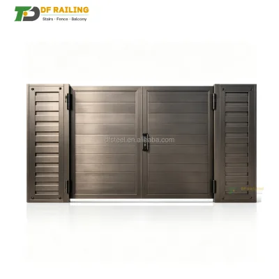 DF High Quality Customizable Height Aluminum Alloy Powder Coated Sliding Gate with Roller Electric Main Gate for Courtyard