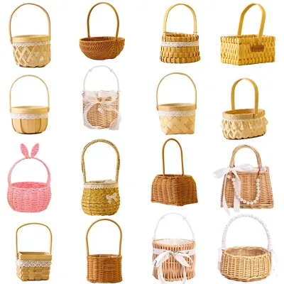 Christmas Small Gift Basket Idea Hamper Gift Basket Container Empty Supplies Gift Baskets in Bulk Imitated Wicker