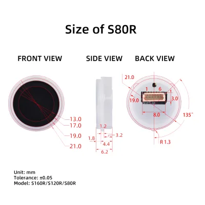 S80R Capacitive Semiconductor Fingerprint Sensor Module 50 Capacity RGB LED Indicator Touch Wake up for Cabinet Drawer Lock