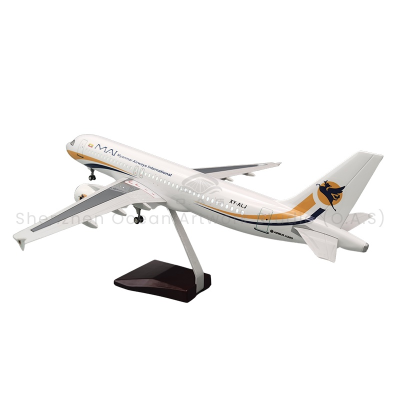 Aircraft Plane Model 1:80 Scale Model Aircrafts with Light Airbus A320 Myanmar Airlines 47cm Boeing Model Airplanes