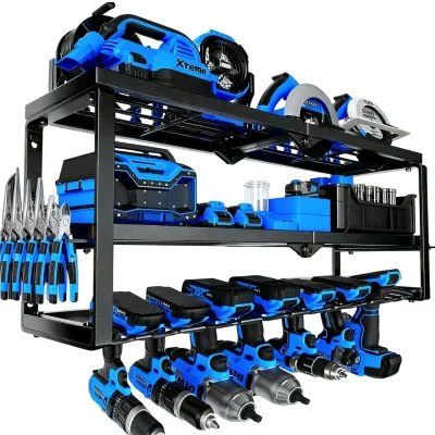 Hot-selling Wall-mounted Tool Rack, Metal Electric Drill Bit Storage Rack, Garage Multi-functional Floating Shelf