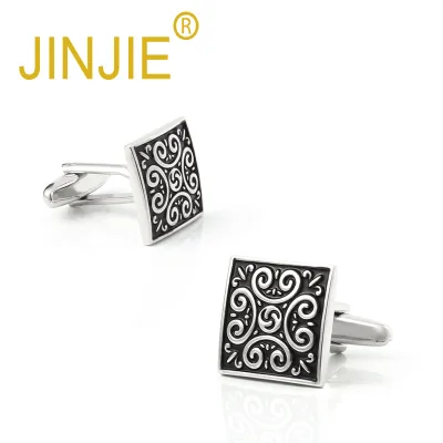 Classics Ancient Design Roman Pattern Men Vintage Carved Pattern Cufflink Brass Material Business Cufflinks for Men