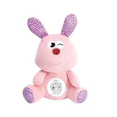 Musical Plush Rabbit Toys Educational Appeasing Plush Projection Toys for Children