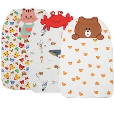 Cotton Baby Sweat Towel, 100% Organic Absorbent Back Sweat Pad, Soft Breathable Kids Sports Towel for Kindergarten (Wholesale)