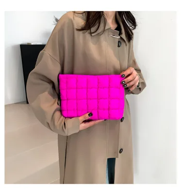 Hen Party Gift Hot Pink Puffer Padded Quilted Cosmetic Makeup Toiletry Organizer Beauty Skincare Pouch Bag