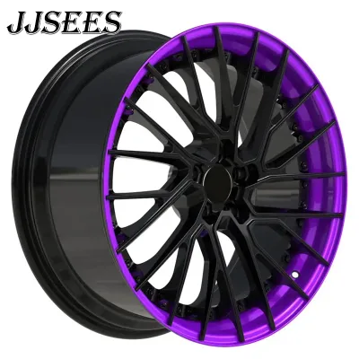 JJSEES Factory Directly 5x112/114.3/120 Forged Aluminium Alloy Car Wheels Deep Dish Customer Two Piece Racing Car Wheels