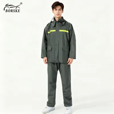 Custom Logo Raincoats High Visibility Durable Waterproof Rain Jacket Pant Set for Outdoor Activities Hiking