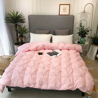 Pintuck Duvet Set Goose Down Goose Feather Duvet Set Bed Warm Thick Quilt Set