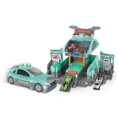 B/O Deformed Kids Electric City Track Parking Garage Car Toys With Sound Light