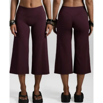 Women Wide-leg Cropped High-waisted Hip-lifting Casual Commute All-match Yoga Running Sports Fitness Straight-leg Set