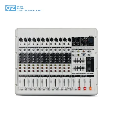 CSL M12 12CH 750W*2 DSP Stereo Power USB Mixer Sound Console with MP3/SD Support and 48V Phantom Power