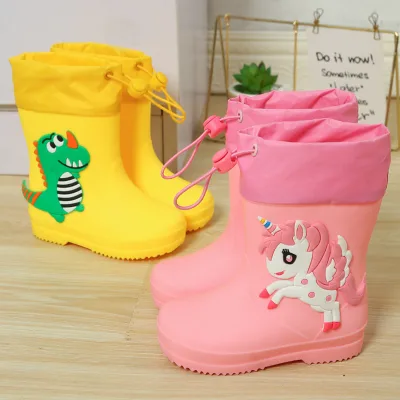 Children's Rain Boots, Cartoon Style, Cute, for Boys and Girls, Waterproof, Anti-slip Water Shoes for Kids.