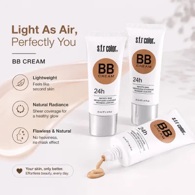 Wholesale SFR Color 24H BB Cream 35ml Redness Leveling Smooth Skin BB Foundation Custom Private Label Face Cosmetic