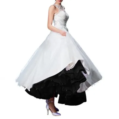 Women's Ankle Length Petticoat Bridal Wedding Slip Hoop Less Crinoline Underskirt