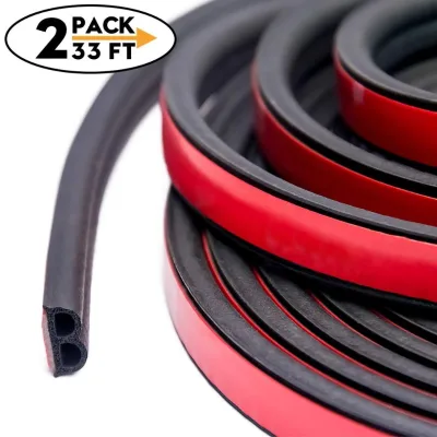 B Shape EPDM Rubber Weather Strip, Self Adhesive Car Door Window Seal Strip for Auto, Engine Cover, Soundproof