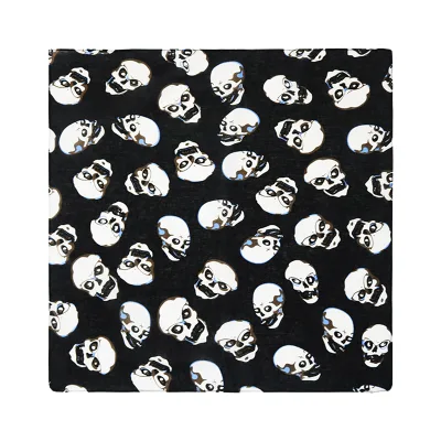 Stylish Skull Pattern Bandana 55*55cm Polyester Head Wrap Scarf Versatile Accessory for Hip Hop and Punk Fashion