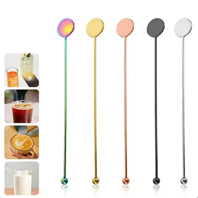 Wholesale304 Stainless Steel Round Mixing Stirrer Sticks Stirring Rods Creative Coffee Bar PartyJuice and Cocktail Stirring Rods