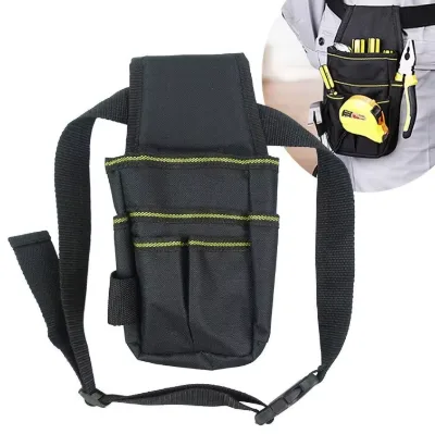 Luxury 6-Pouches 9 Screwdriver Loops Construction Waist Pouch Heavy-Duty Tool Bag With Adjustable Belt for Electrician Work
