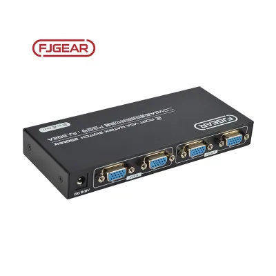 FJ-202A Fjgear 2-Port VGA HD Video Matrix Switcher Stable 250MHz 1080p Free Switching 2 2 Broadband Board Audio Video Accessory