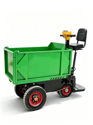 Electric Concrete Buggy Electric Mud Truck Construction Site Transport Vehicle Vertical Hydraulic Tipping Bucket Solid Wheel
