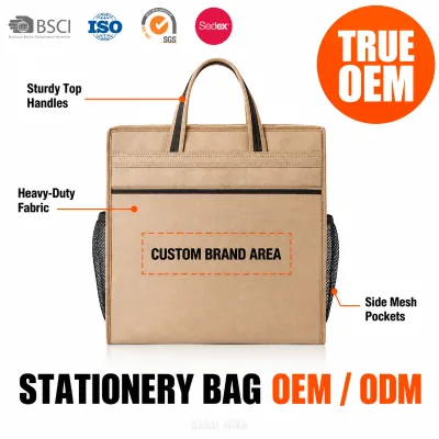 Stationery Bag Large Capacity Canvas Tote Multifunctional Office School Bulk Order Custom Manufacturer BSCI SGS