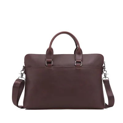 Men's Retro Business Crossbody Bag Crazy Horse Skin Style Waterproof PU Case for 15.6inch Computer Brief case