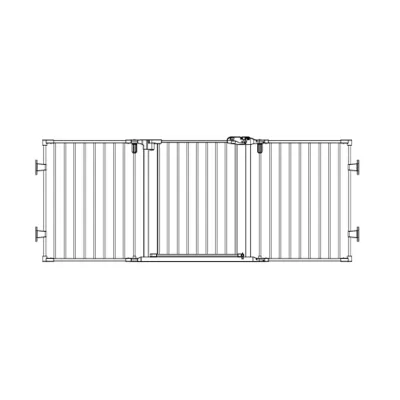 Pawise Extra Wide Metal Retractable Pet Dog Gate Adjustable Retractable Door Barrier For Front Door Stairs Hallways & Indoor Use